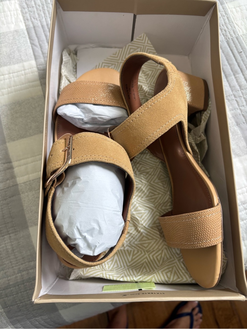Donald J. Pliner Tan Suede Block Heel Sandals